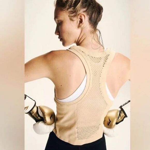 NEW Free People Movement Mesh In Session Tank Top Tan Women’s XS/Small - Picture 2 of 6